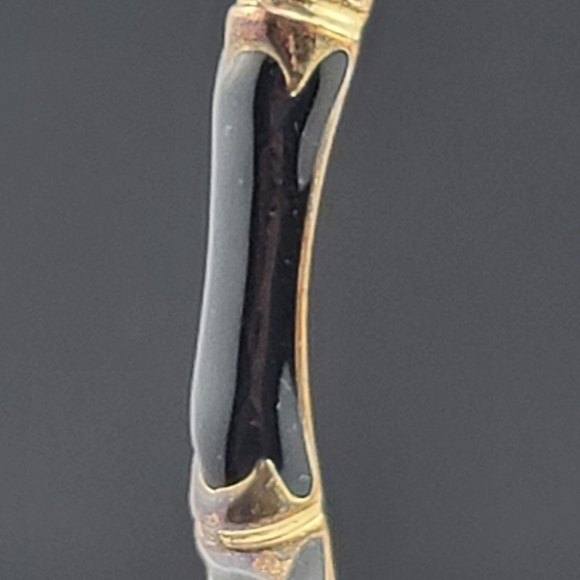 Black enamel bamboo shaped bracelet GUC - Picture 5 of 7